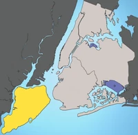 Location of Staten Island shown in yellow.