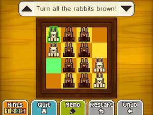 Jump the top rabbit in the first column down