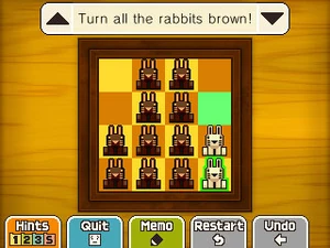 Jump the bottom rabbit in the fourth column up