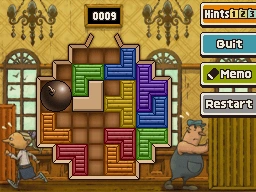 Slide the left red block right - down - left