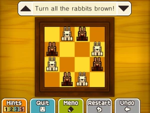 Jump the top right bunny on the second column