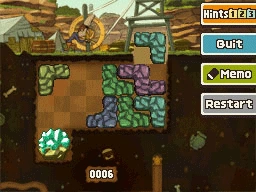 Slide the dark blue block down - right