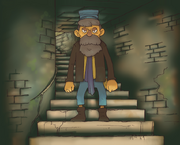Bruno auf der Treppe