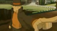 Layton, pointing in Miracle Mask.