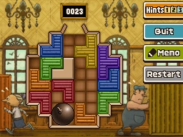 Slide the right orange block down