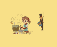 Professor Layton and the Curious Village - (Credits) Flora cooking something inedible..