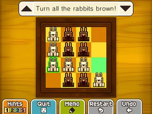 Jump the bottom rabbit in the first column to the right