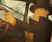 Layton am Steuer