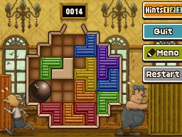 Slide the top green block left - down