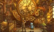 Layton et Luke avant d'être emporté dans le futur.