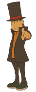 Full-Body Illustration Professor Layton und die Maske der Wunder