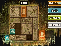 Slide the round block up and left