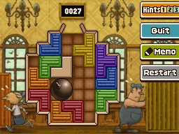 Slide the right red block down - left