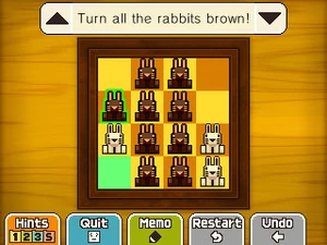 Jump the top rabbit in the first column down