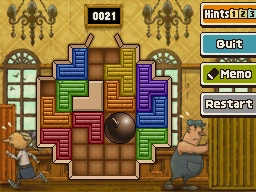 Slide the bottom red block left - up - left