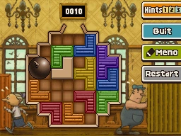 Slide the right orange block left