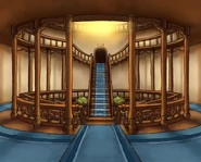 The hotel lobby