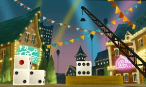 Place the dice at the left of the dais