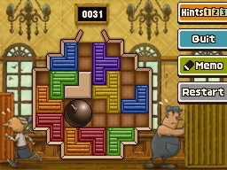 Slide the right green block left - down