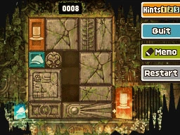 Slide the round block up and left