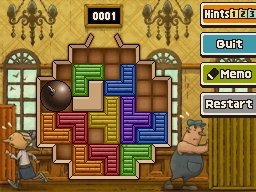 Slide the top green block left - down