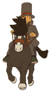 Full-Body Illustration Professor Layton und die Maske der Wunder