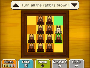 Jump the bottom rabbit in the fourth column up