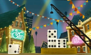 Place the dice at the left of the dais