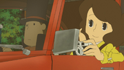 Layton und Emmy im Laytonmobil