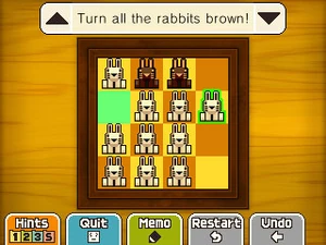 Jump the rabbit in the fourth column to the left