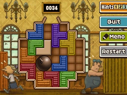 Slide the right blue block left