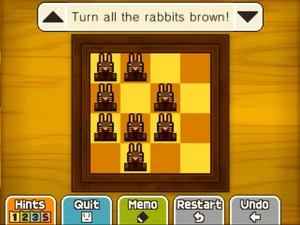 Jump the bottom rabbit in the first column up