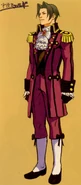 Artwork of Edgeworth from the Professor Layton vs. Phoenix Wright: Ace Attorney Artbook