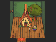 Oma Enygma und ihre Hütte in Professor Layton's London Life