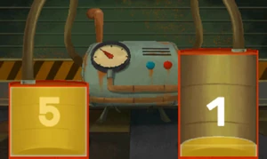 Move contents of the 8-liter drum to the 5-liter drum