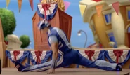 Sportacus is made to do the splits!