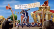 A very ... clumsy ... Sportacus pose.