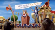 Mind the banner, Sportacus ... !