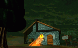 The house during the storm in a cinematic