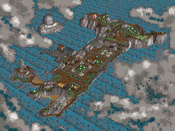 Citadel Island in LBA2 during the storm