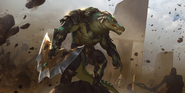 Renekton "Legends of Runeterra" Illustration 1 (by Riot Contracted Artists Sixmorevodka Studio)