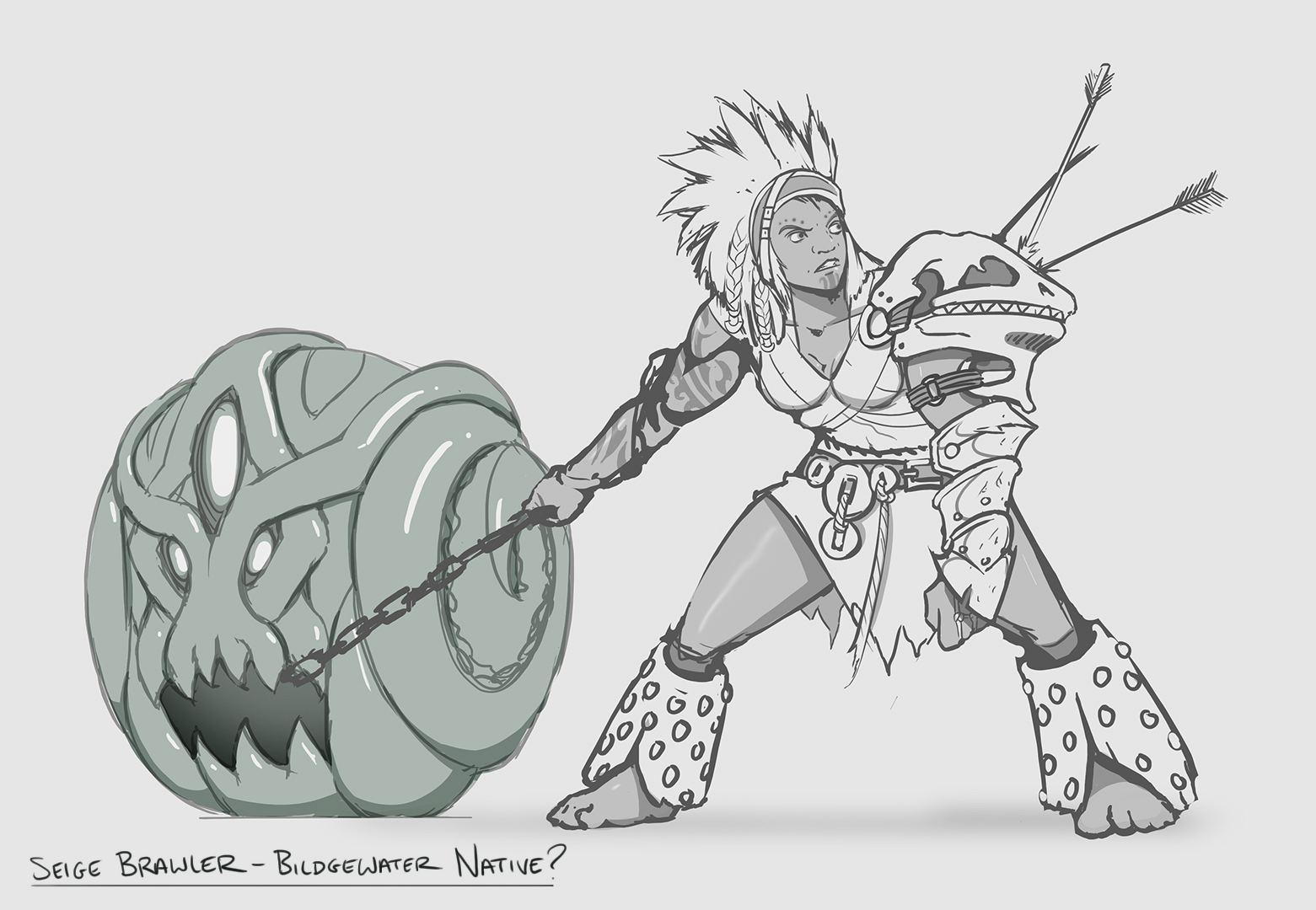 Illaoi Line Art - Ruined King: A League of Legends Story Art Gallery