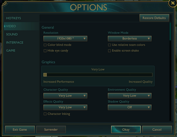 Settings (League of Legends), League of Legends Wiki