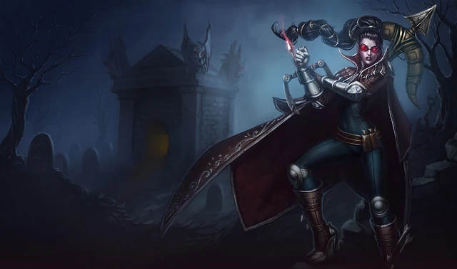 La tumba de Urf aparece en el fondo de la antigua ilustración de Vayne.