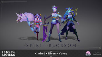 Seelenblumen-Kindred, Riven und Vayne Model (vom Riot-Künstler Kylie Jayne Gage)