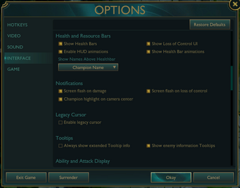 Settings (League of Legends), League of Legends Wiki