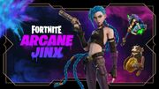 Promocja Jinx z Arcane w Fortnine 1 (autorstwa artystów Riot i Epic Games)