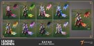 Brave Phoenix Xayah Chroma Concept (by Riot Contracted Artist Afu Tsai)