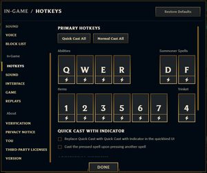 Settings (League of Legends), League of Legends Wiki