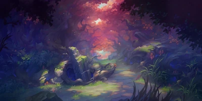 Tempel der Lilie und des Lotus Ladehintergrund (vom Riot-Künstler Grace Liu)